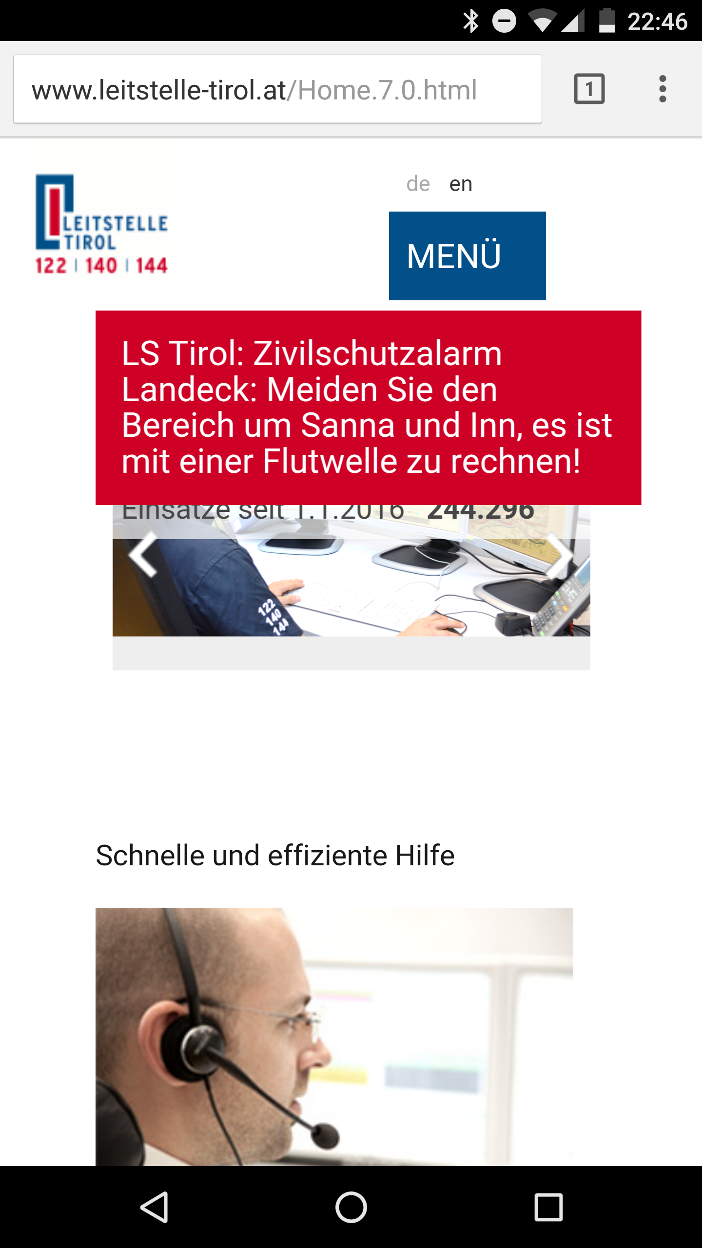 Screenshot Leitstelle Tirol 20160910 22:46 Uhr